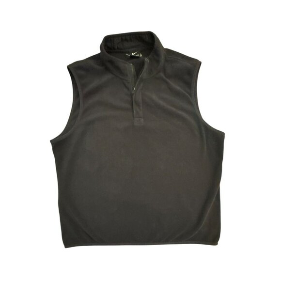 Nike Other - Nike Men's Black 1/4 Zip Fleece Vest Size Large Golf Standard Fit Sleeveless Top